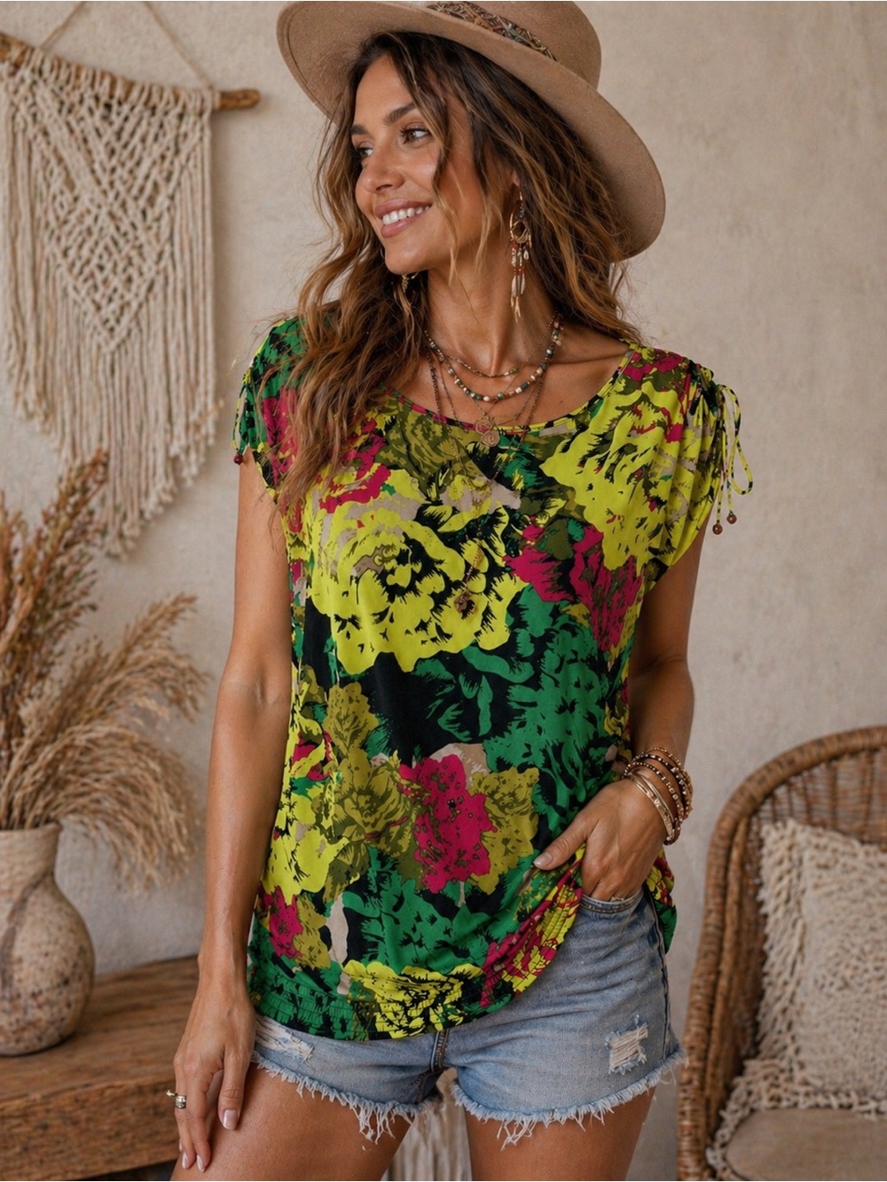 ✨ Madison Floral Boho Top – Size XL ✨